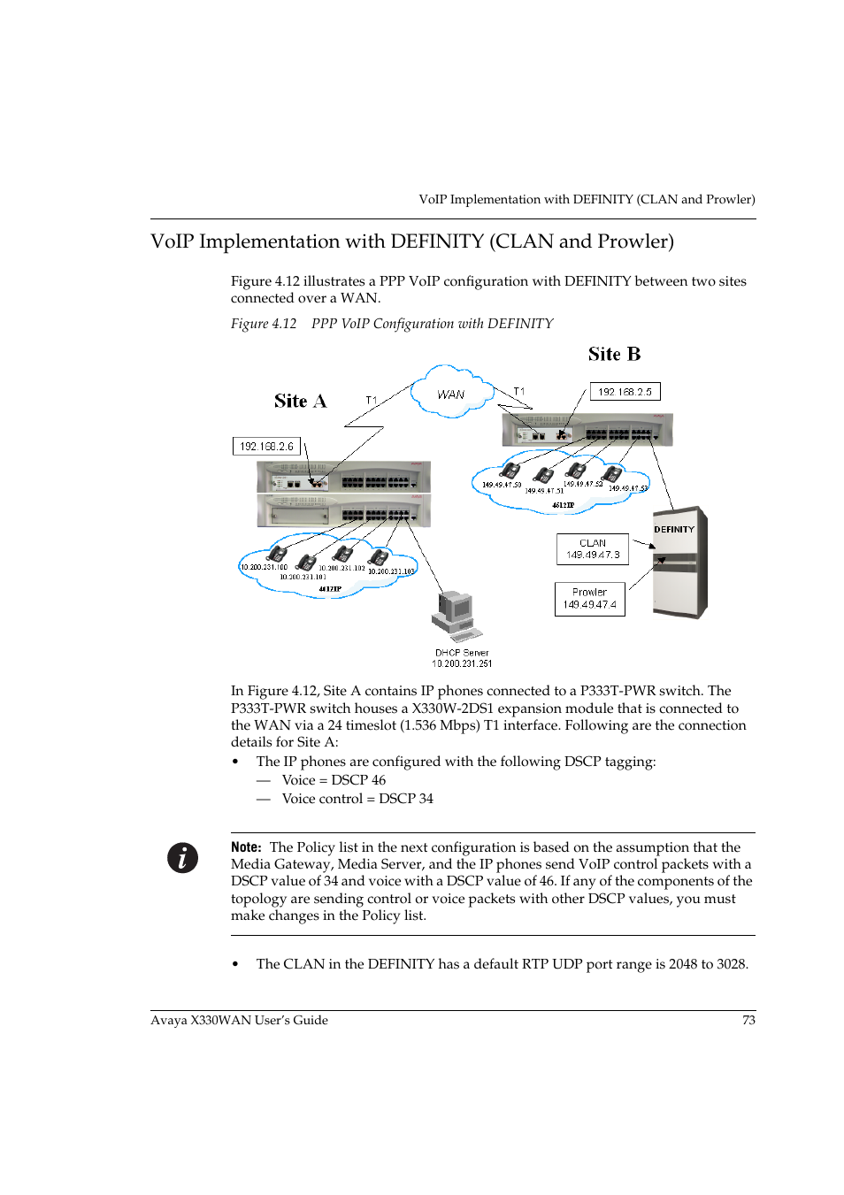 Figure 4.12, Ppp voip configuration with definity | Avaya X330WAN User Manual | Page 95 / 264