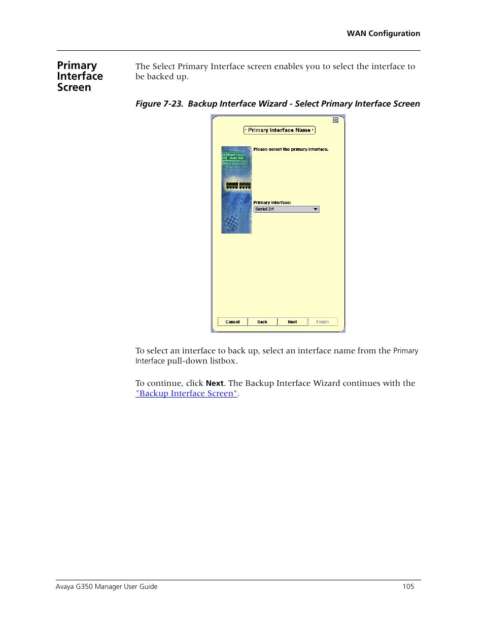 Primary interface screen | Avaya Media Gateway G350 User Manual | Page 115 / 219