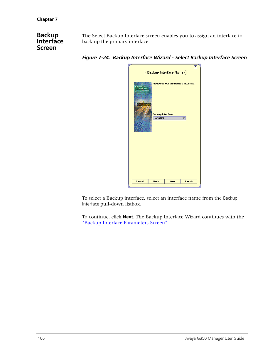 Backup interface screen | Avaya Media Gateway G350 User Manual | Page 116 / 219