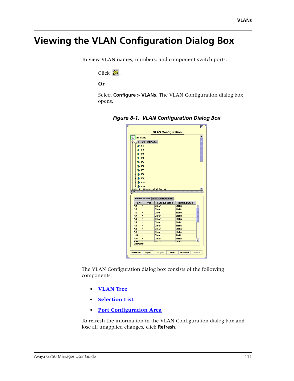 Viewing the vlan configuration dialog box | Avaya Media Gateway G350 User Manual | Page 121 / 219