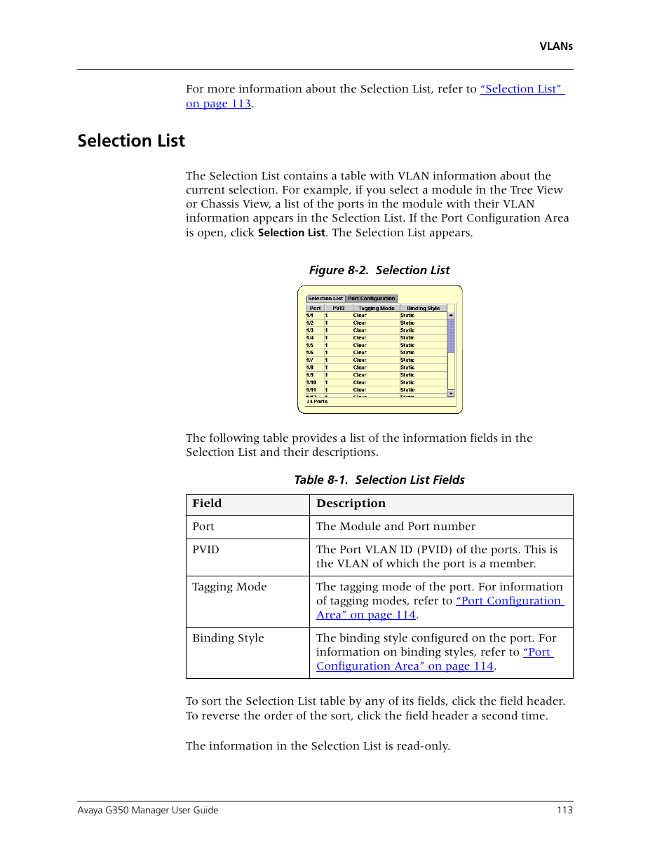 Selection list | Avaya Media Gateway G350 User Manual | Page 123 / 219