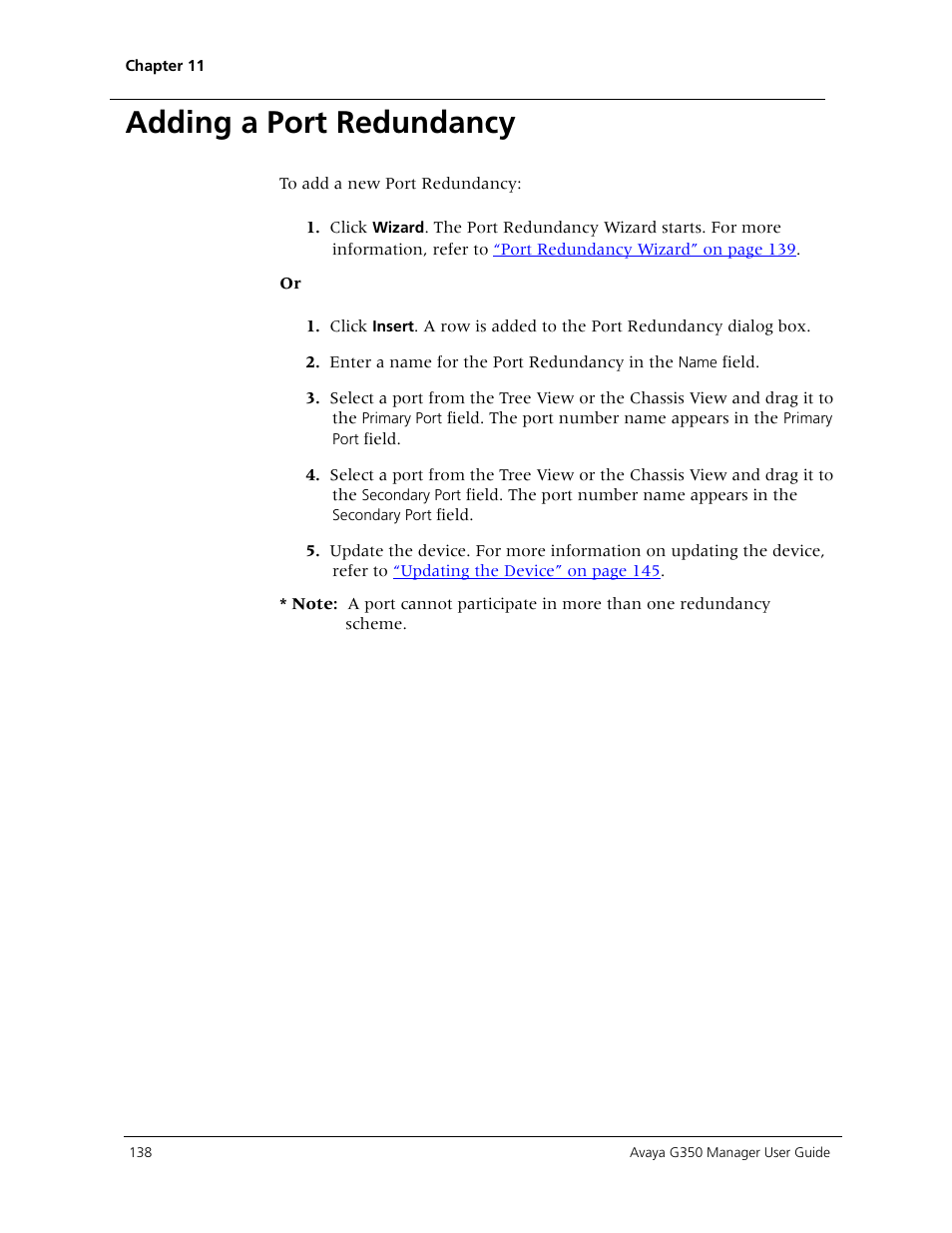 Adding a port redundancy | Avaya Media Gateway G350 User Manual | Page 148 / 219