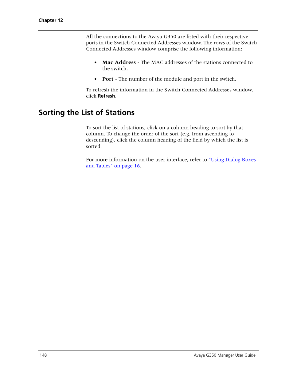 Sorting the list of stations | Avaya Media Gateway G350 User Manual | Page 158 / 219