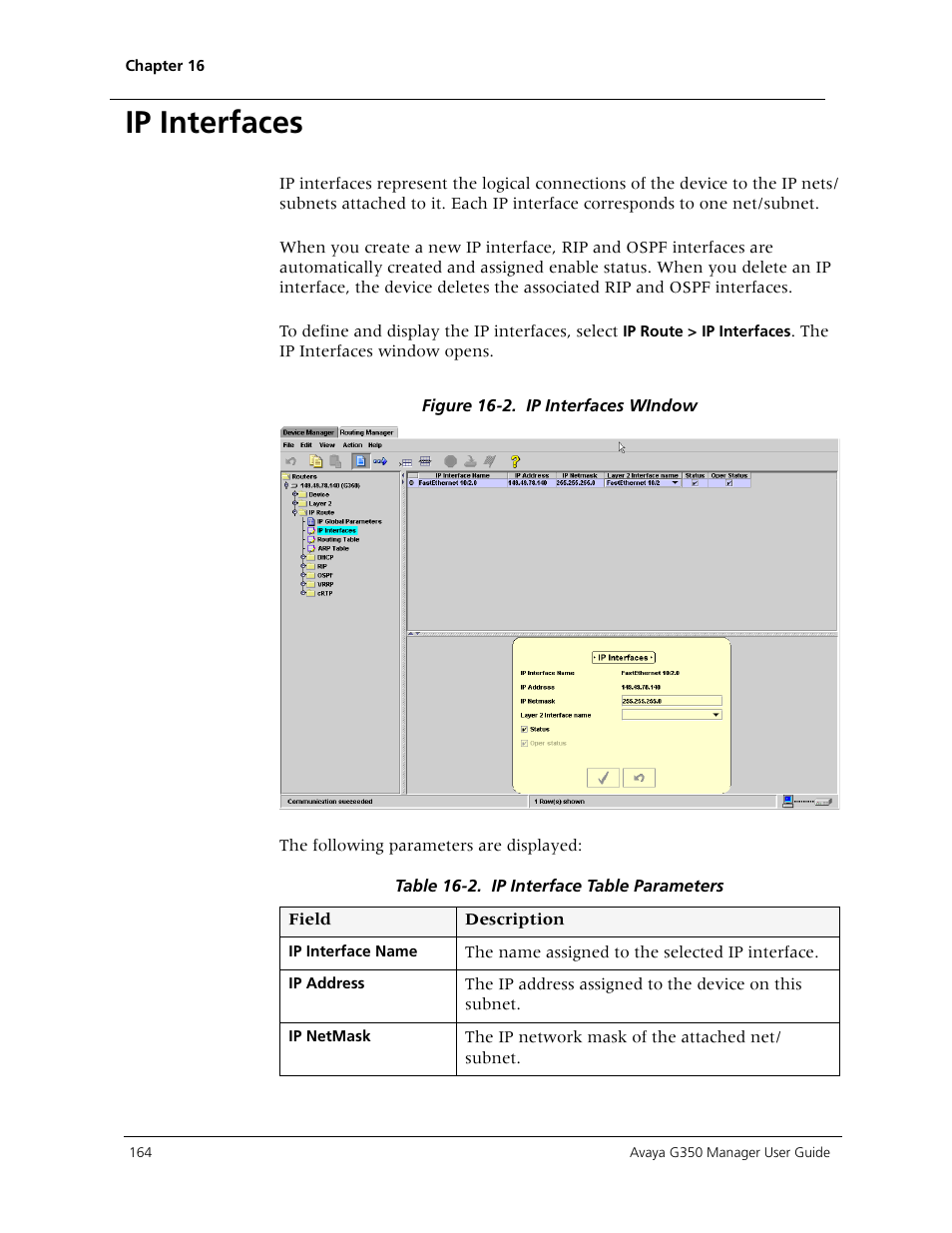 Ip interfaces | Avaya Media Gateway G350 User Manual | Page 174 / 219