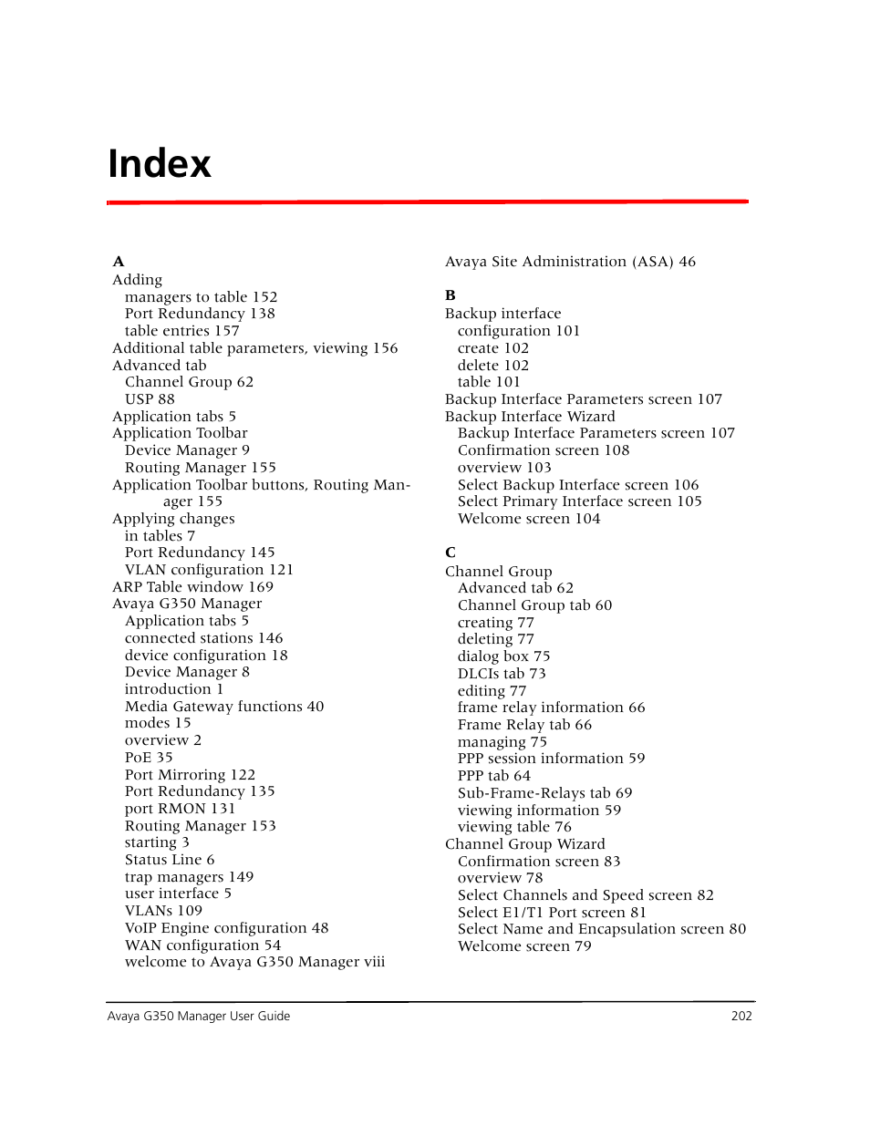 Index | Avaya Media Gateway G350 User Manual | Page 212 / 219