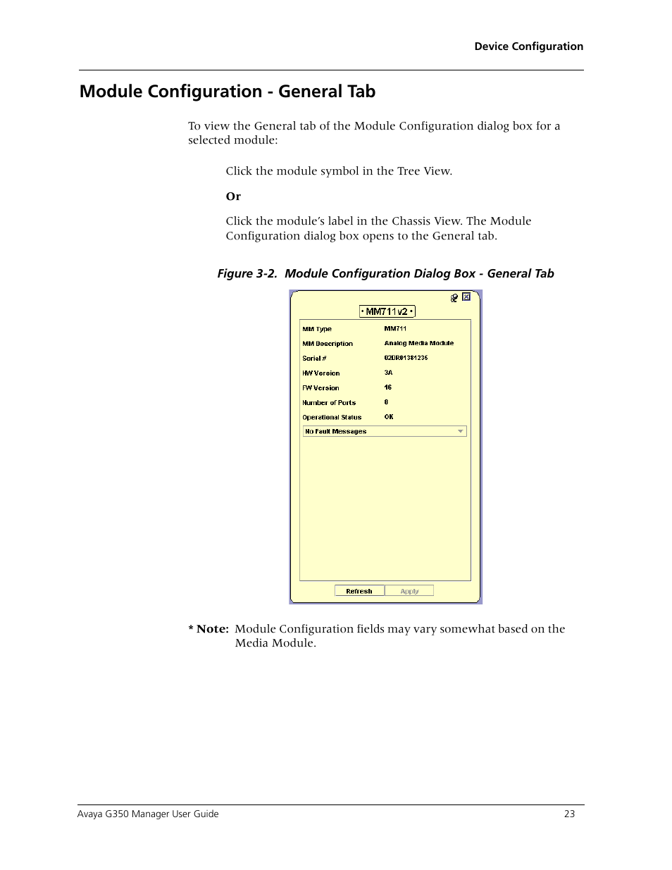 Module configuration - general tab | Avaya Media Gateway G350 User Manual | Page 33 / 219