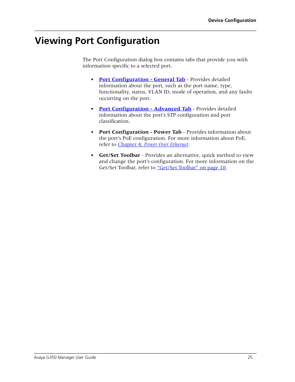 Viewing port configuration | Avaya Media Gateway G350 User Manual | Page 35 / 219