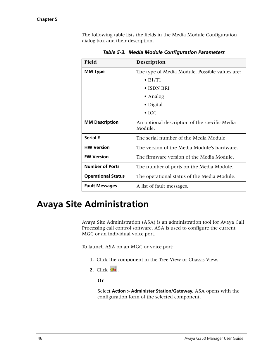 Avaya site administration, Info | Avaya Media Gateway G350 User Manual | Page 56 / 219