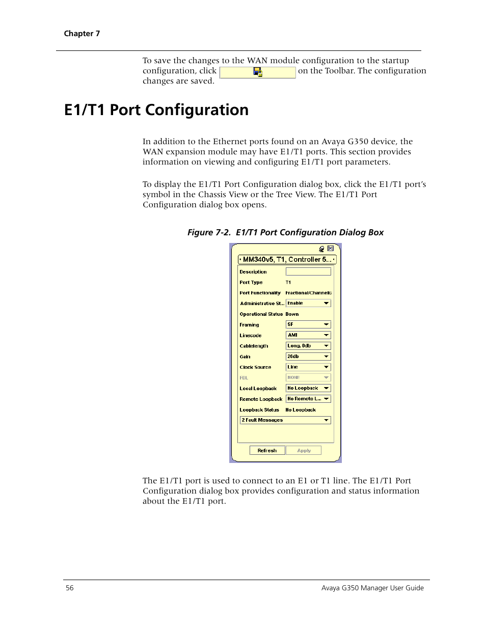 E1/t1 port configuration | Avaya Media Gateway G350 User Manual | Page 66 / 219