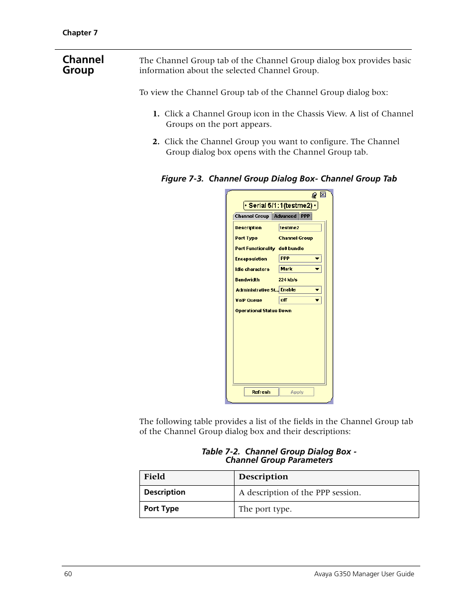 Channel group | Avaya Media Gateway G350 User Manual | Page 70 / 219