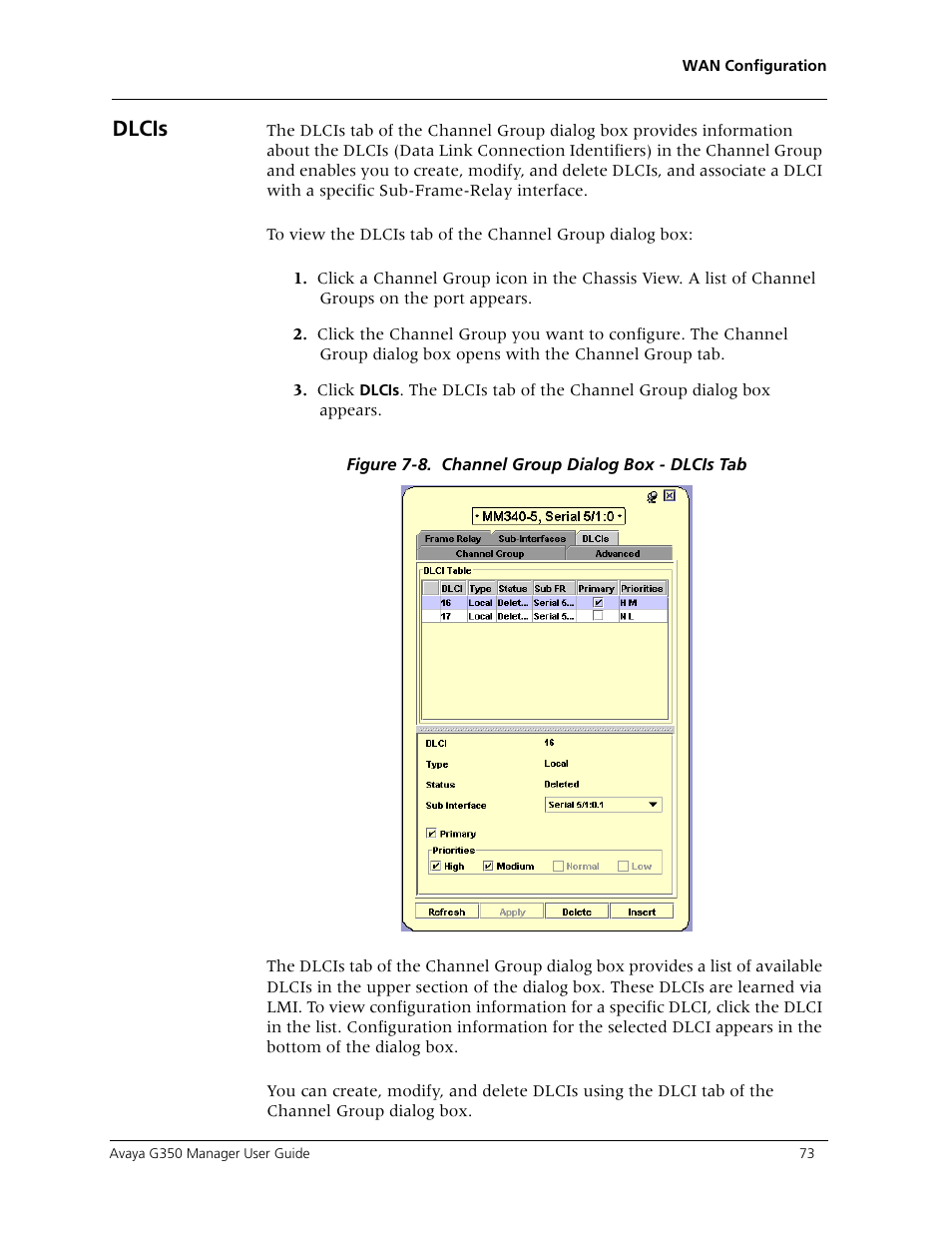 Dlcis | Avaya Media Gateway G350 User Manual | Page 83 / 219