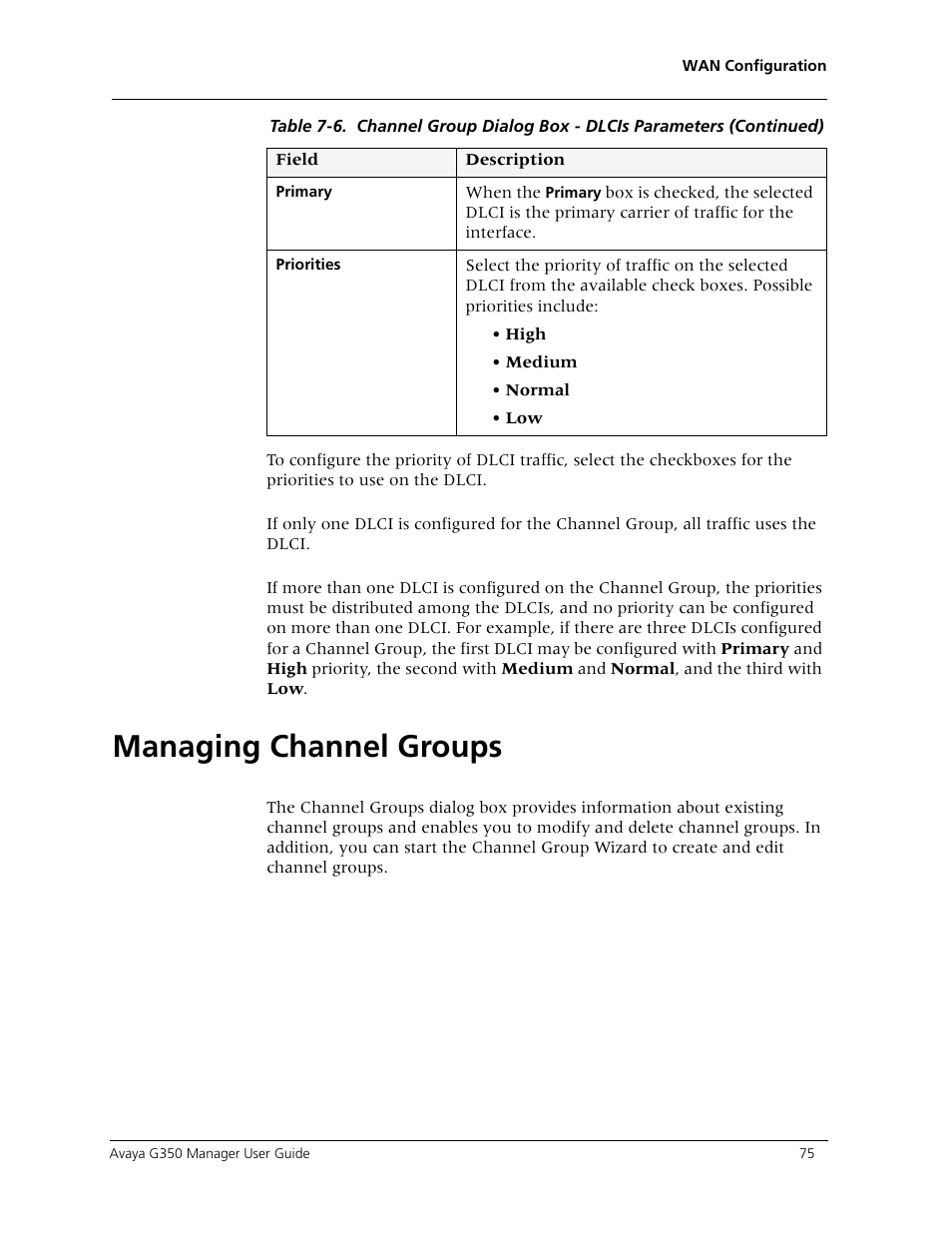 Managing channel groups | Avaya Media Gateway G350 User Manual | Page 85 / 219