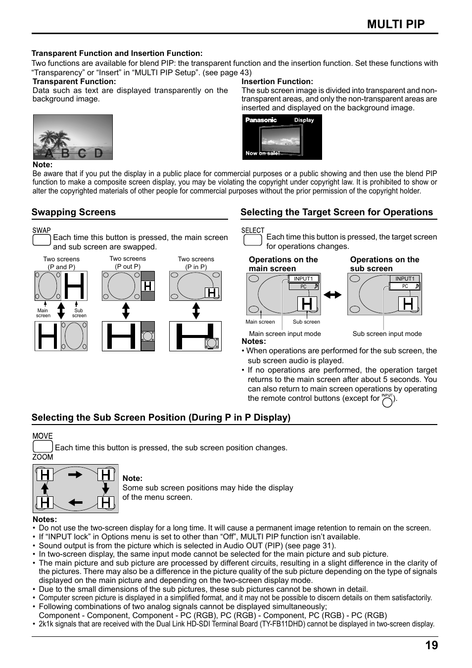 19 multi pip | Panasonic TH65PF12EK User Manual | Page 19 / 64