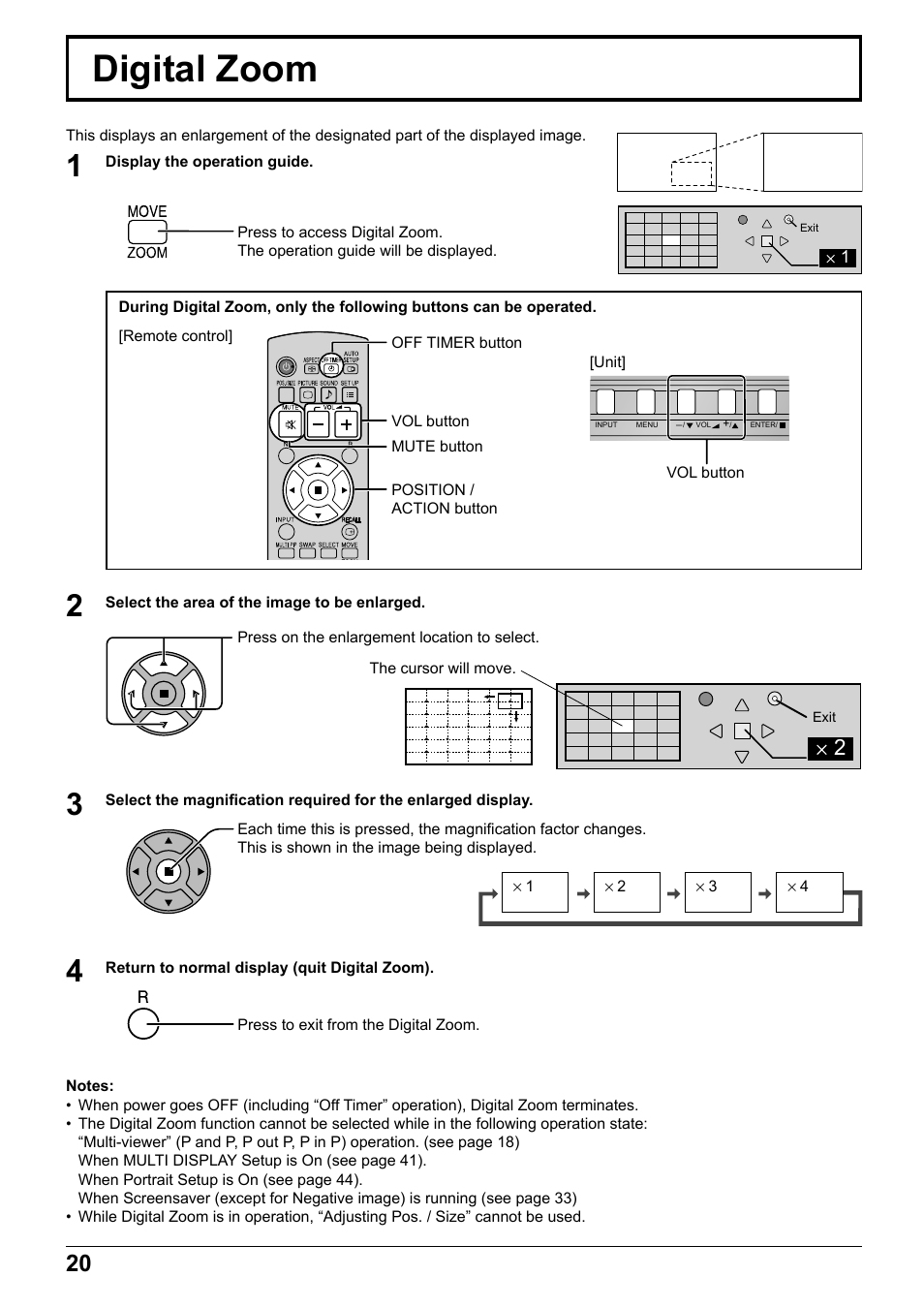 Digital zoom | Panasonic TH65PF12EK User Manual | Page 20 / 64