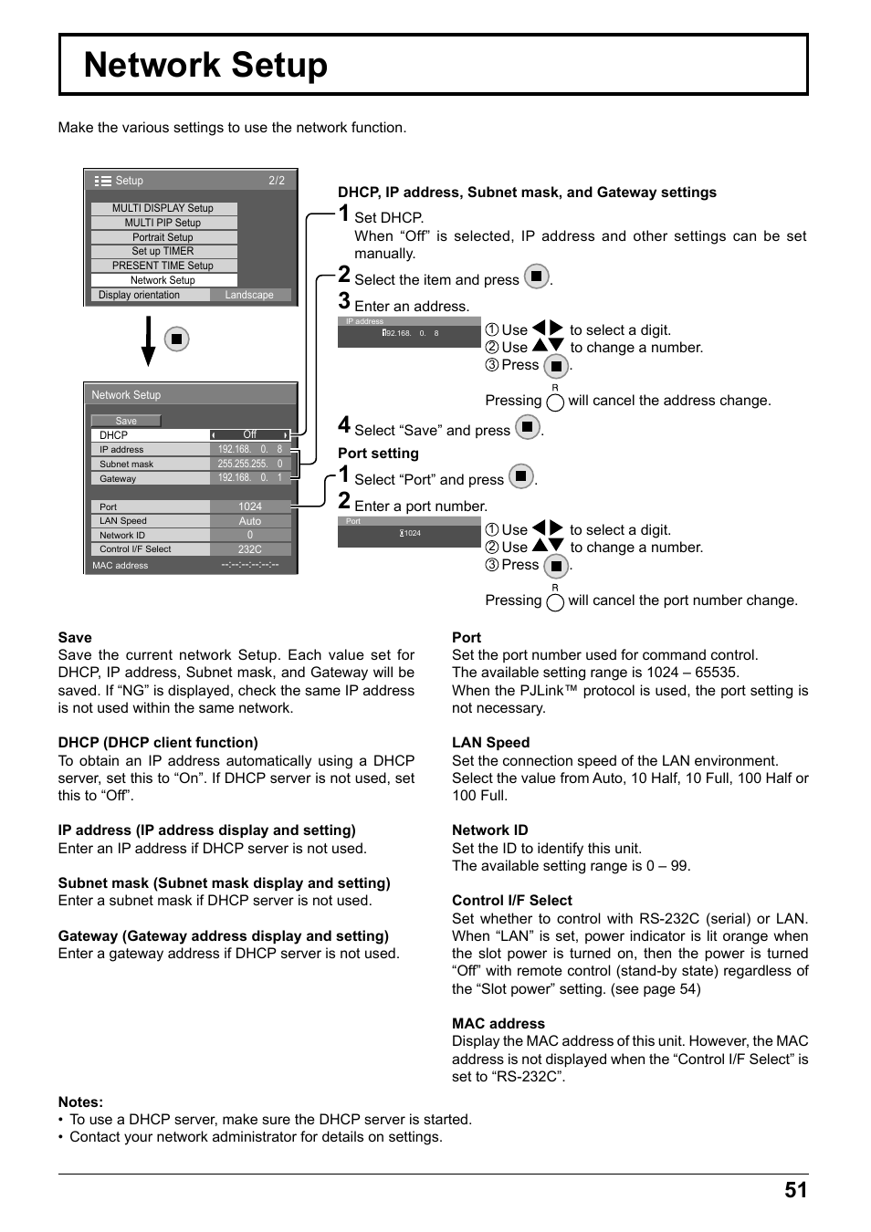 Network setup | Panasonic TH65PF12EK User Manual | Page 51 / 64