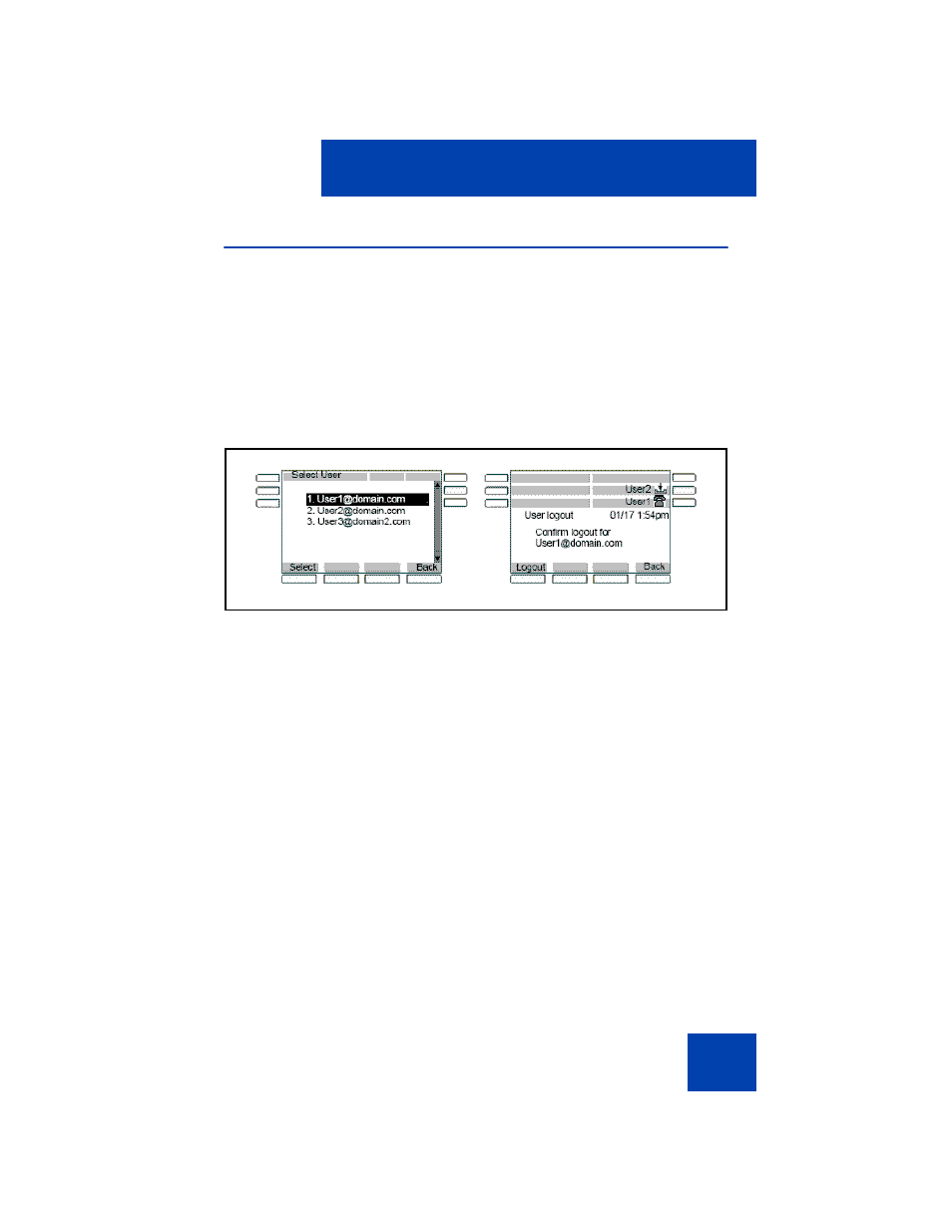 Logging out, Primary account logout | Avaya NN43113-101 User Manual | Page 287 / 418