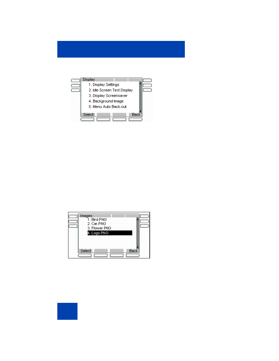 Selecting an image screen | Avaya NN43113-101 User Manual | Page 330 / 418