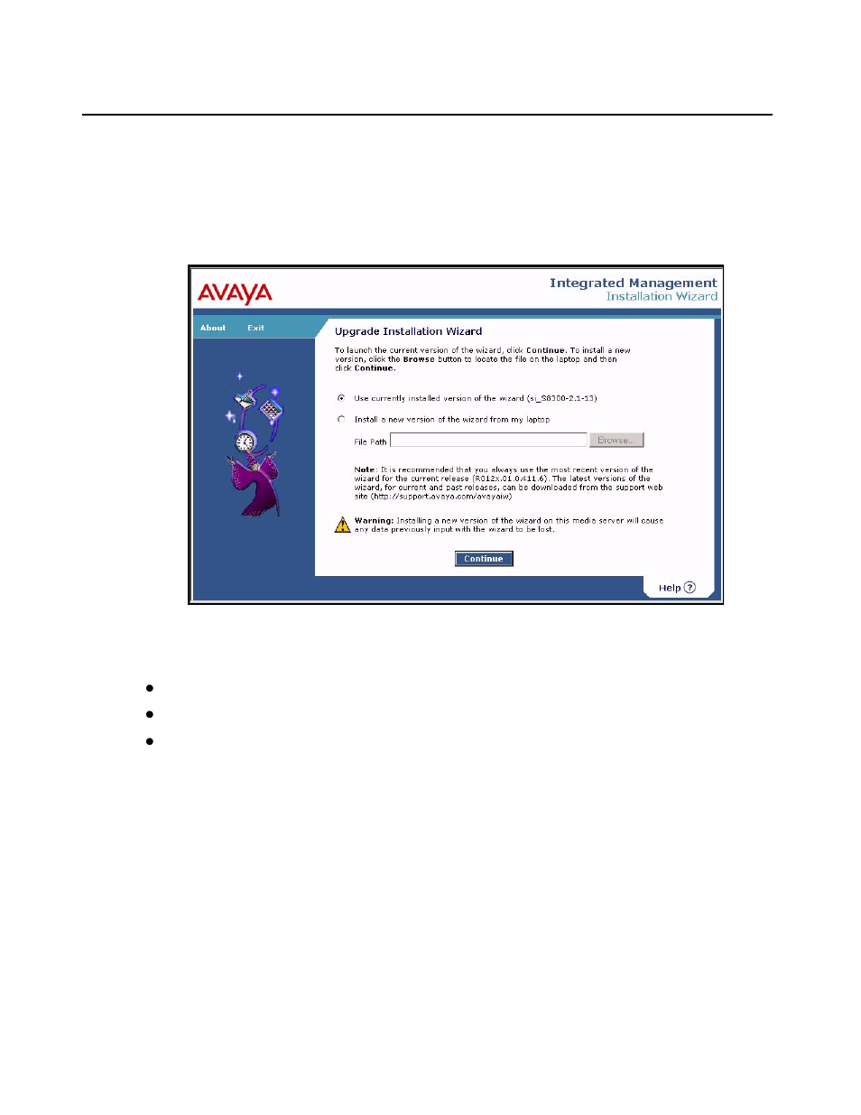 Using the avaya installation wizard (iw), Using, The avaya installation wizard (iw) | Gateway (see, Using the avaya, Installation wizard (iw), Using the, Avaya installation wizard (iw), With | Avaya S8300 User Manual | Page 161 / 768