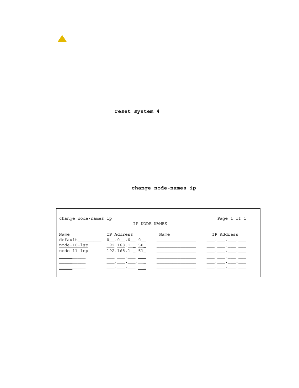 Assigning node names and ip addresses for the lsps | Avaya S8300 User Manual | Page 207 / 768