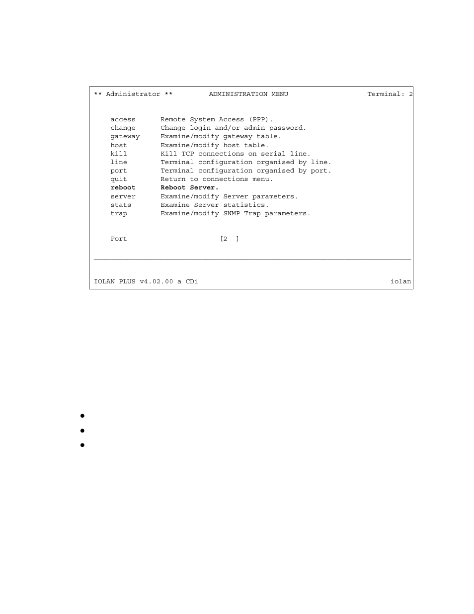 Navigating the iolan+ terminal server | Avaya S8300 User Manual | Page 406 / 768