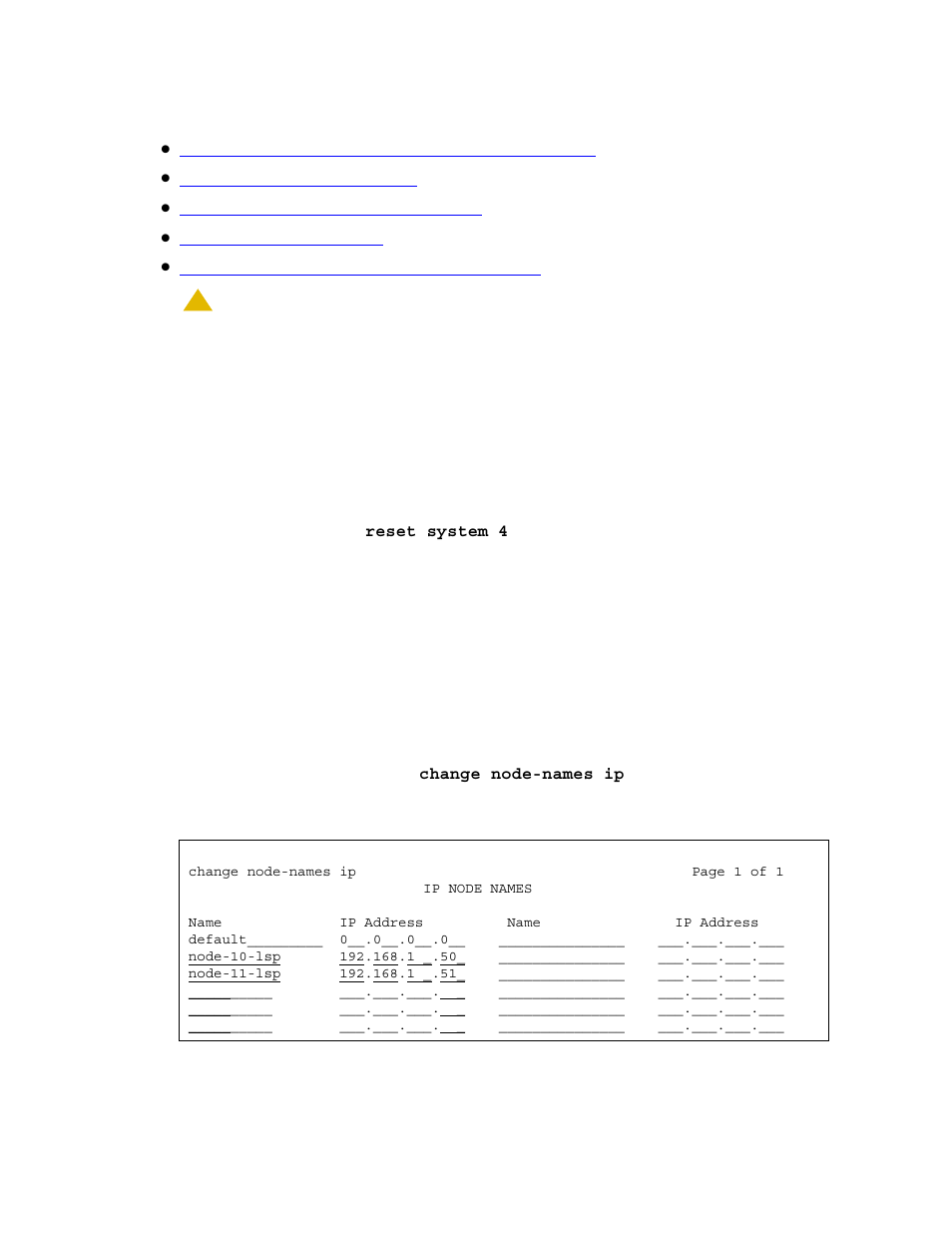 Assigning node names and ip addresses for the lsps | Avaya S8300 User Manual | Page 517 / 768