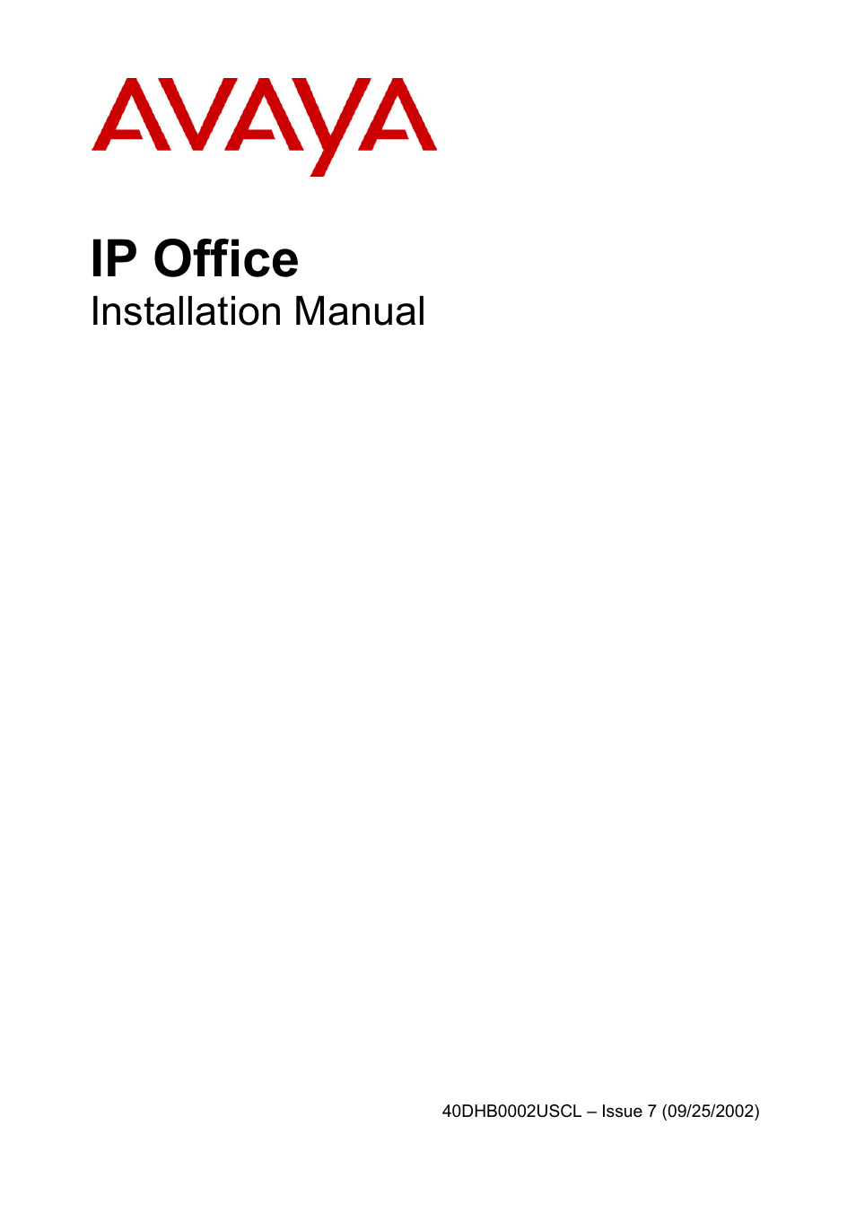 Avaya IP OFFICE 40DHB0002USCL User Manual | 70 pages