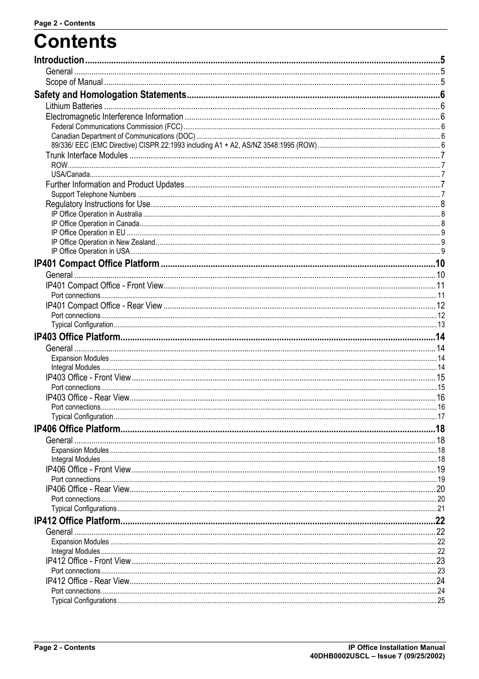 Avaya IP OFFICE 40DHB0002USCL User Manual | Page 2 / 70