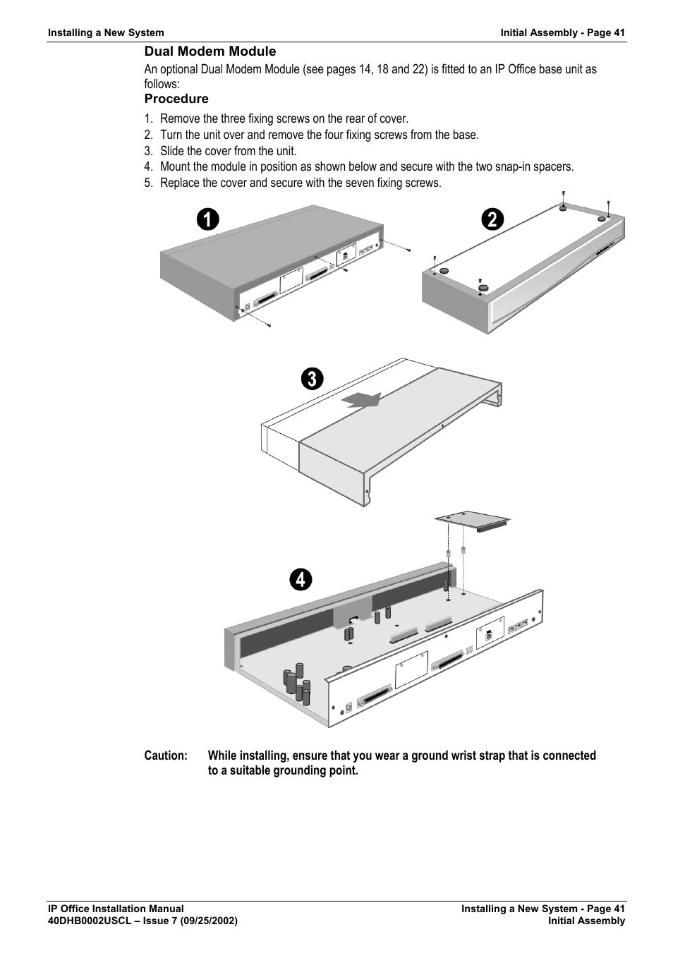 Dual modem module | Avaya IP OFFICE 40DHB0002USCL User Manual | Page 41 / 70