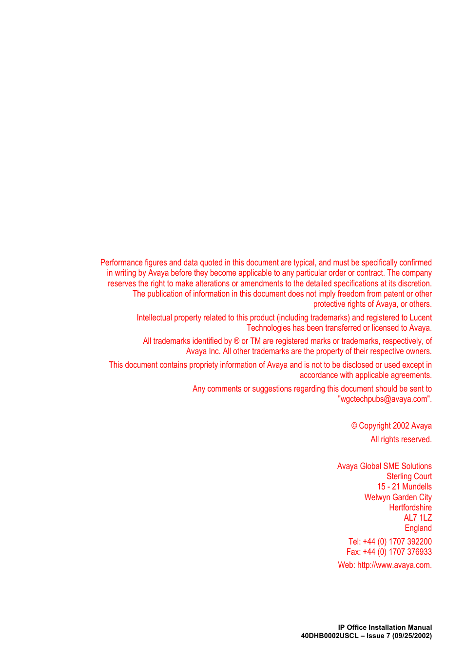 Avaya IP OFFICE 40DHB0002USCL User Manual | Page 70 / 70