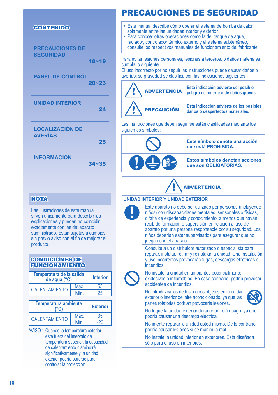 Precauciones de seguridad | Panasonic LIAV12IM User Manual | Page 18 / 36