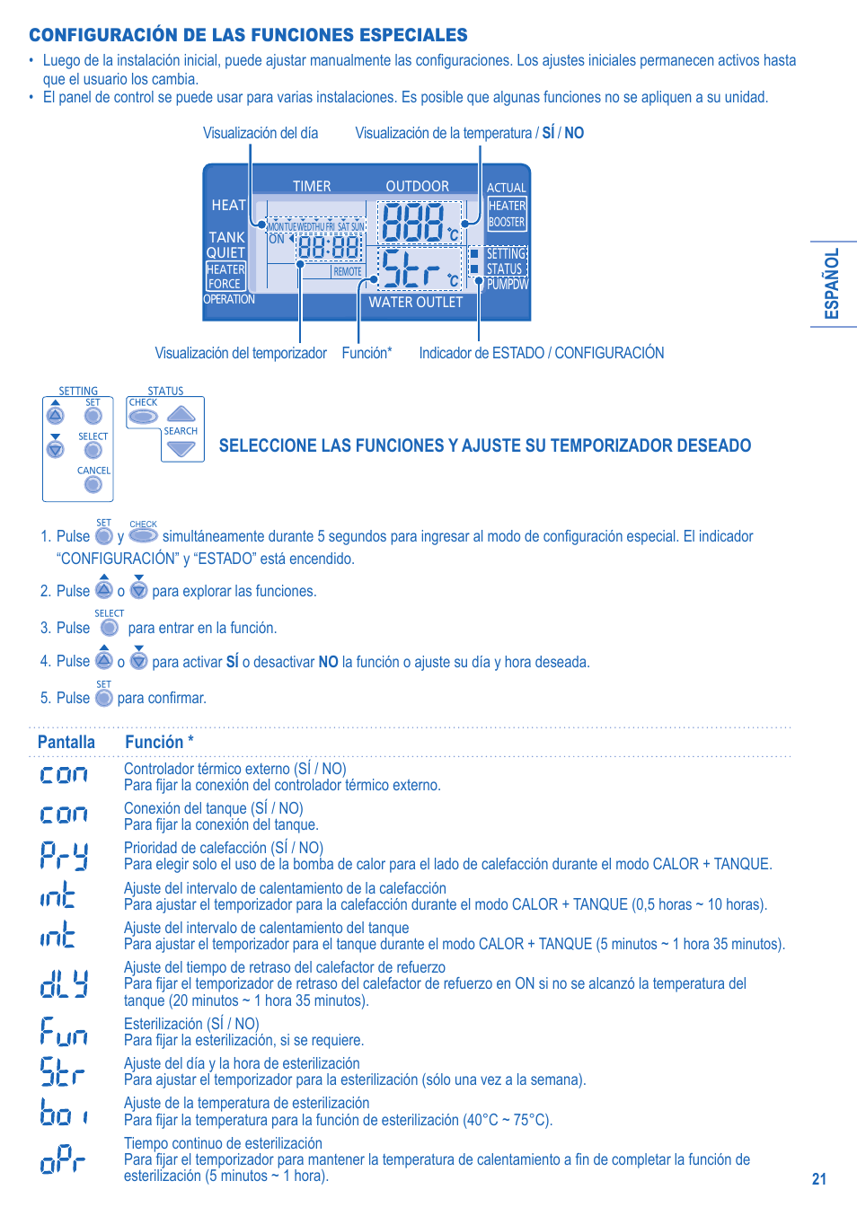 Pantalla función | Panasonic LIAV12IM User Manual | Page 21 / 36