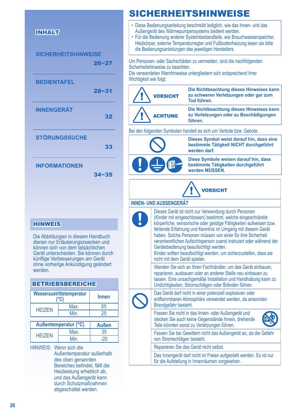 Sicherheitshinweise | Panasonic LIAV12IM User Manual | Page 26 / 36