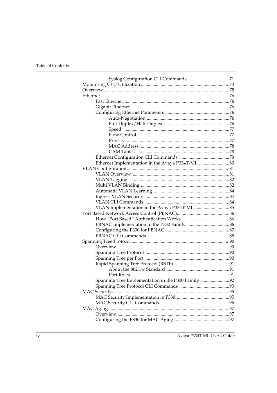 Avaya P334T-ML User Manual | Page 6 / 176