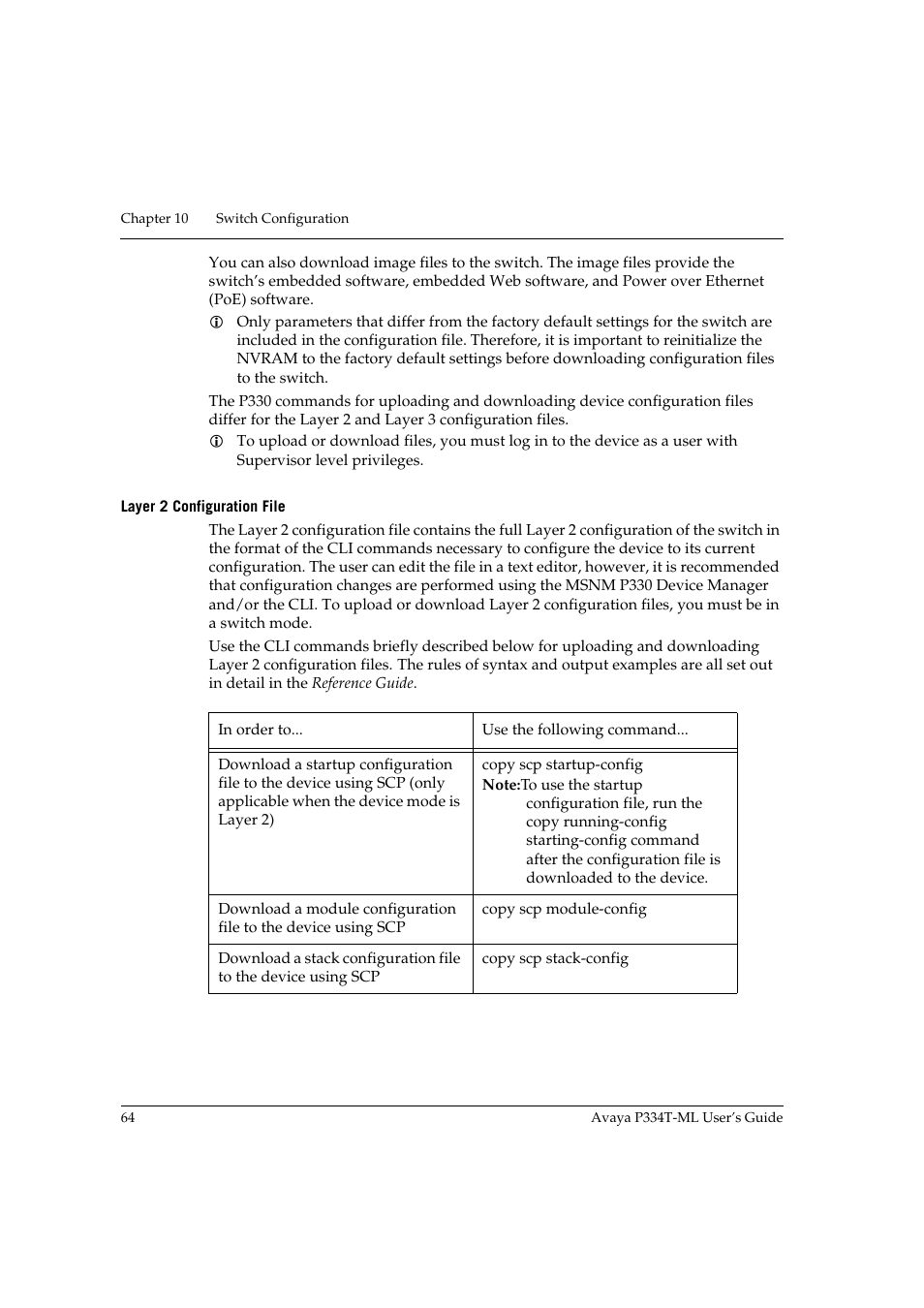 Layer 2 configuration file | Avaya P334T-ML User Manual | Page 80 / 176