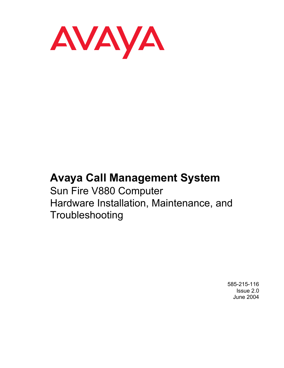 Avaya Sun Fire V880 User Manual | 208 pages