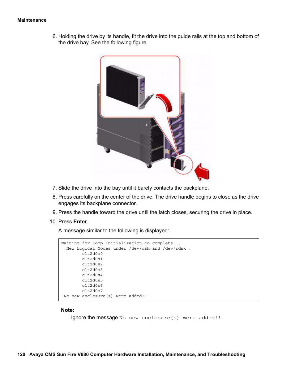 Avaya Sun Fire V880 User Manual | Page 120 / 208