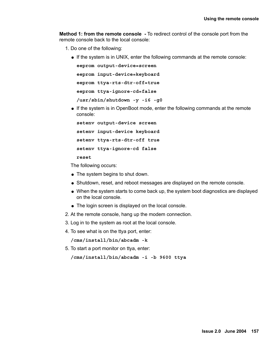 Method 1: from the remote console | Avaya Sun Fire V880 User Manual | Page 157 / 208