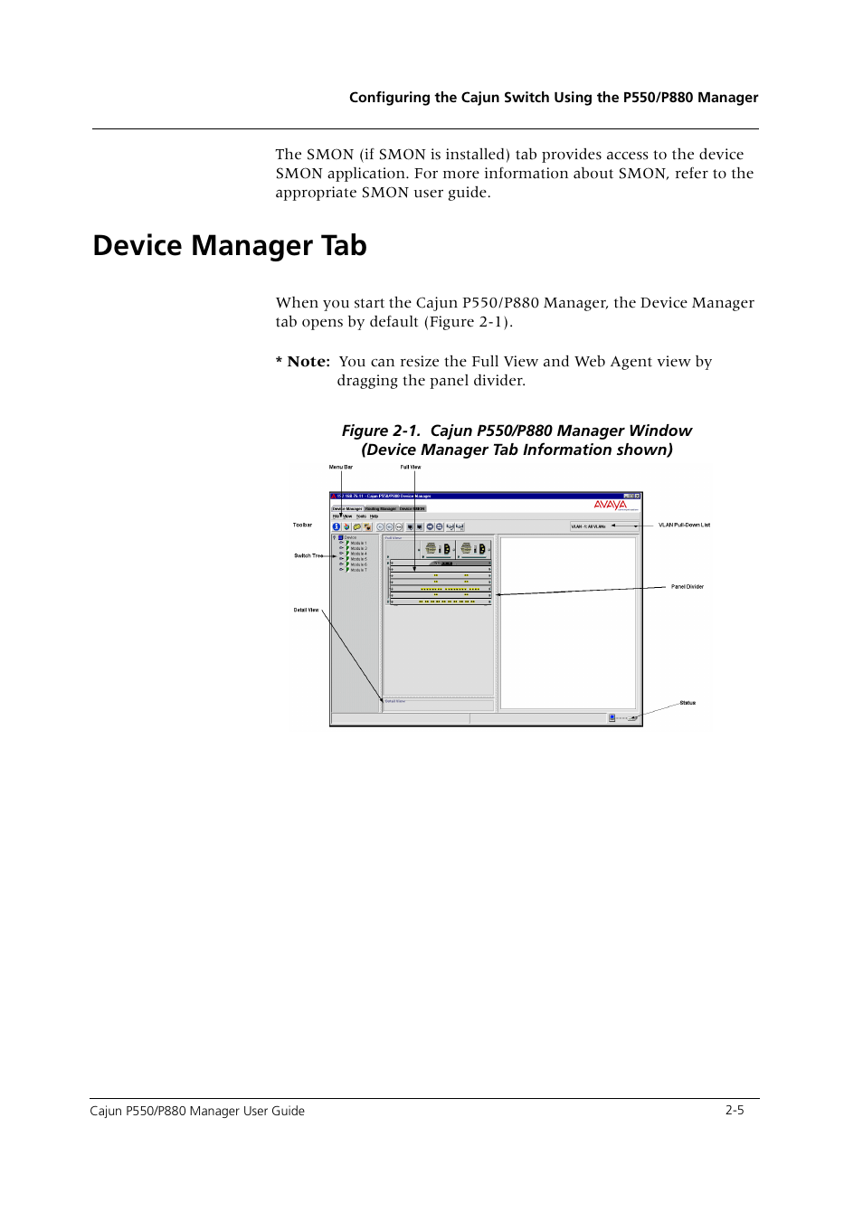 Device manager tab, Device manager tab -5 | Avaya Cajun P550 User Manual | Page 13 / 58