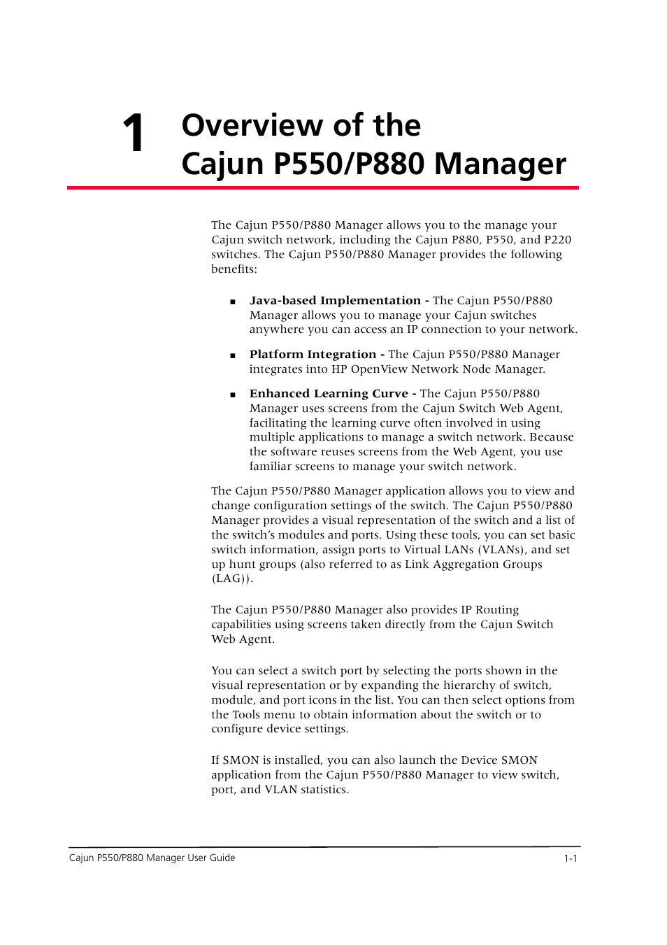 Overview of the cajunp550/p880 manager | Avaya Cajun P550 User Manual | Page 9 / 58