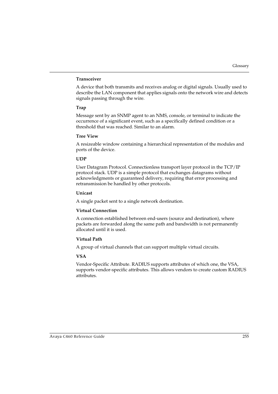 Avaya C460 User Manual | Page 267 / 268