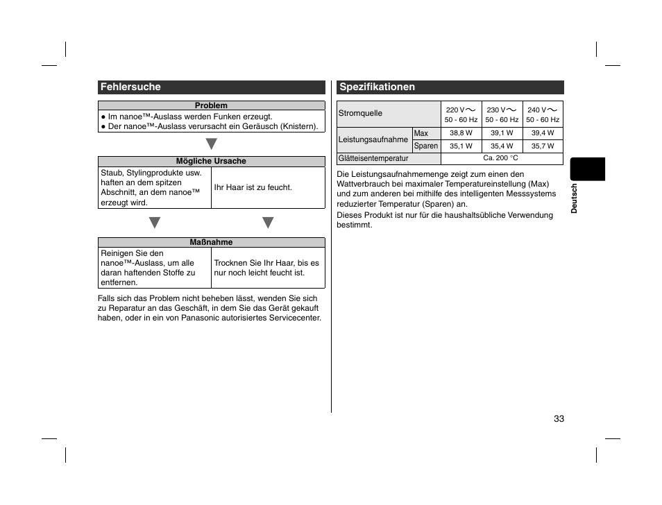 Panasonic EHHS95 User Manual | Page 33 / 84