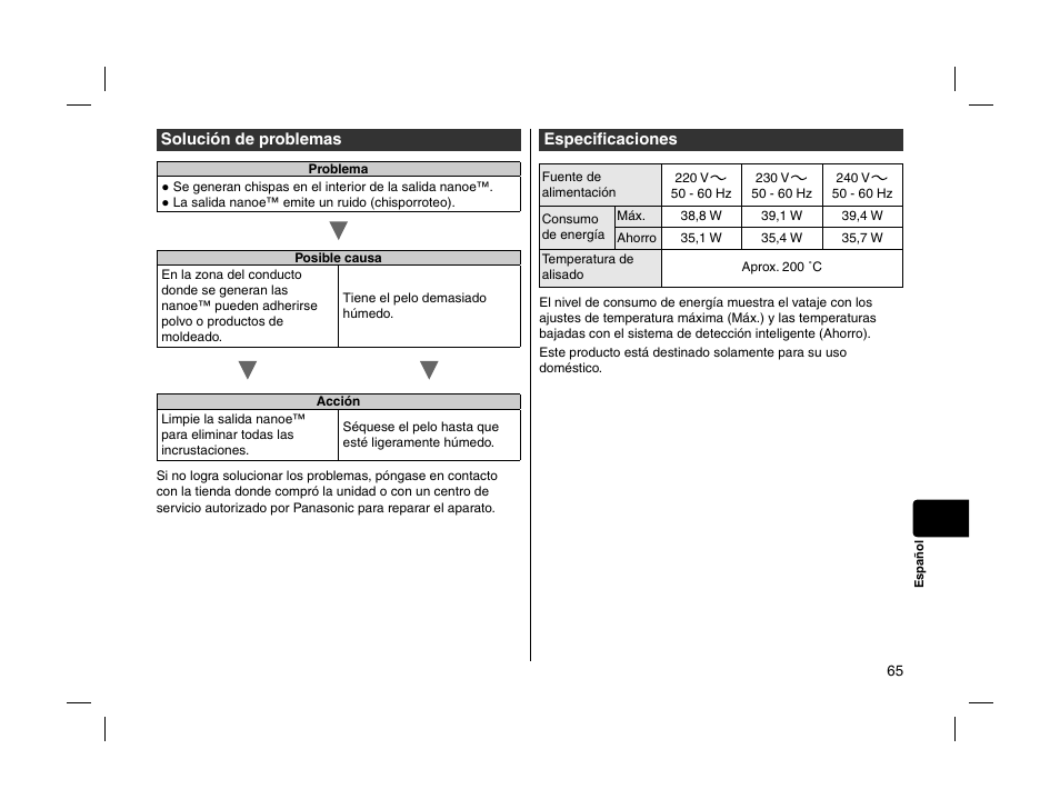 Panasonic EHHS95 User Manual | Page 65 / 84