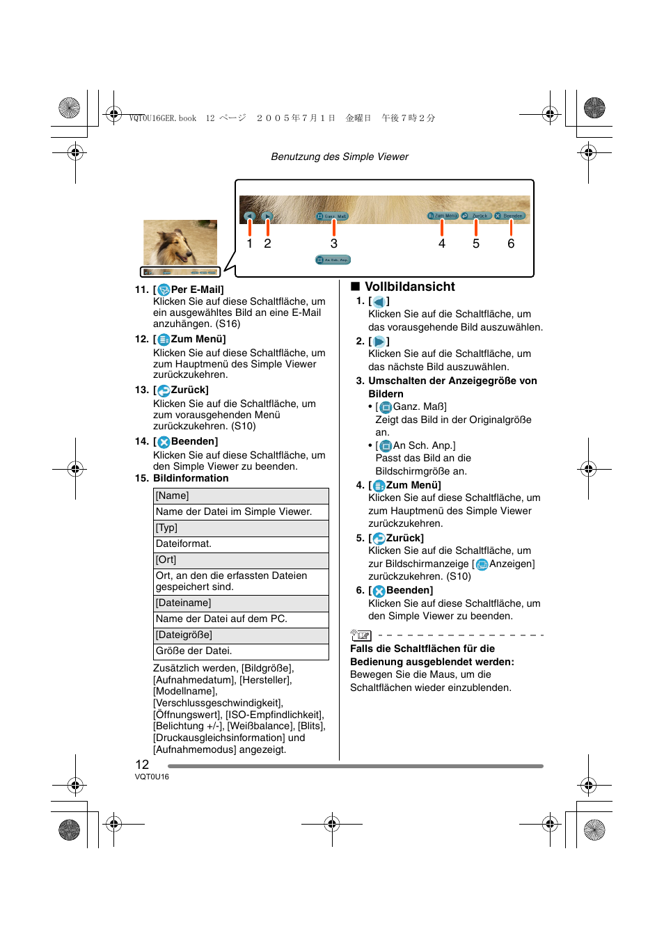 Vollbildansicht | Panasonic VQT0U16 User Manual | Page 12 / 120