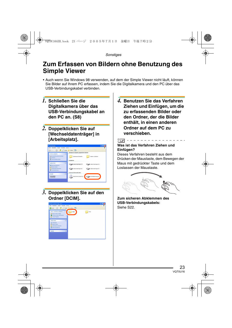 Panasonic VQT0U16 User Manual | Page 23 / 120