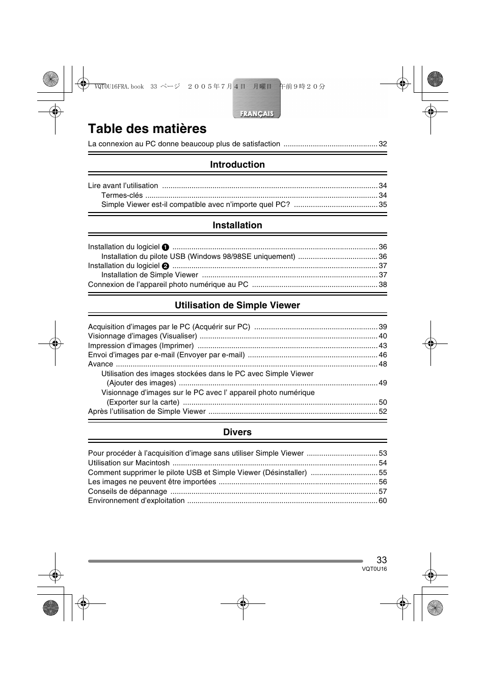 Panasonic VQT0U16 User Manual | Page 33 / 120