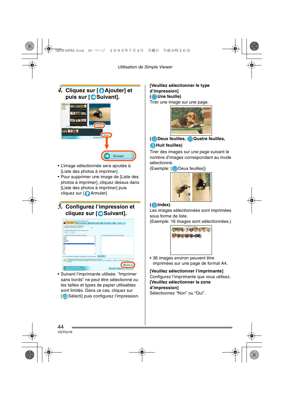 Panasonic VQT0U16 User Manual | Page 44 / 120