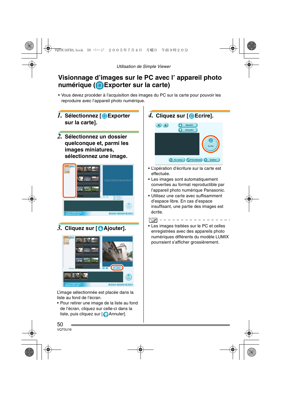 Panasonic VQT0U16 User Manual | Page 50 / 120