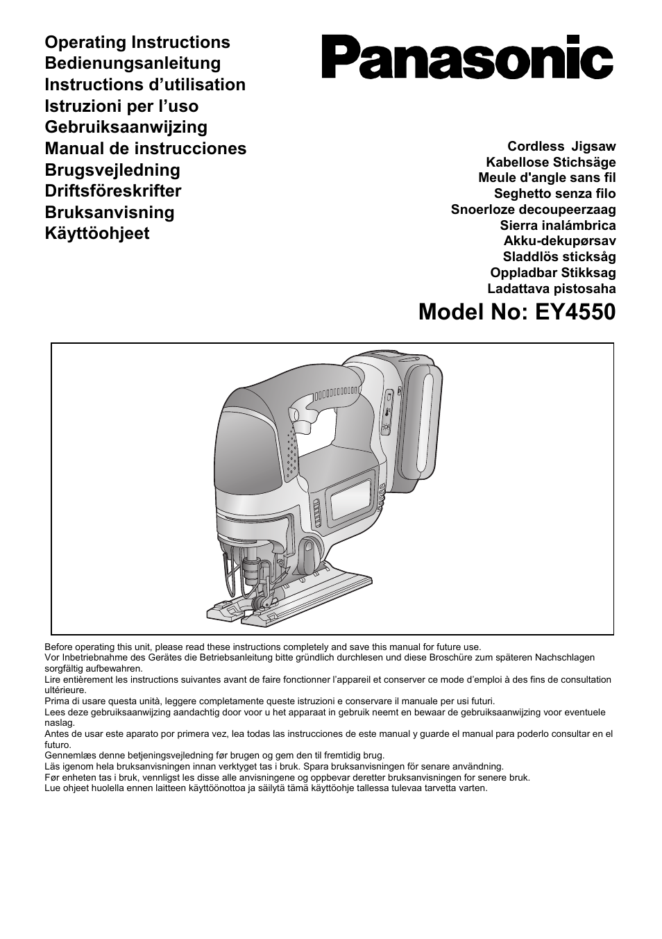 Panasonic EY4550 User Manual | 136 pages