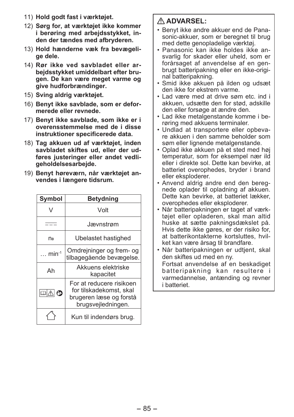 Panasonic EY4550 User Manual | Page 85 / 136