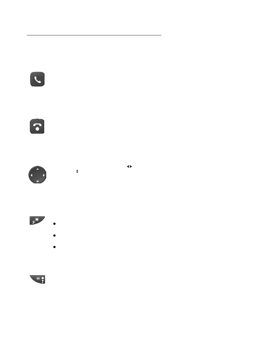 Keys and buttons, Off-hook key, On-hook, and on/off key | Navigation key, Sound off key, Key lock and upper/lower case key | Avaya 3720 User Manual | Page 24 / 73